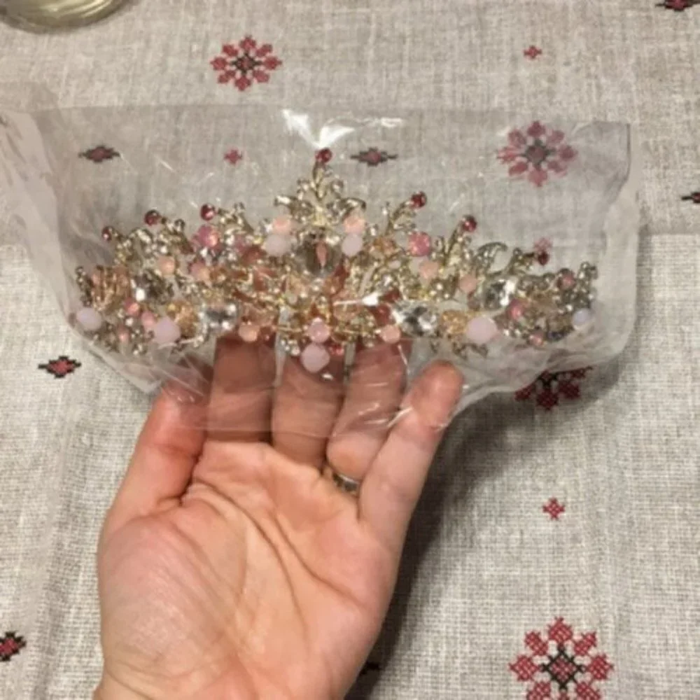 Diadem+earring Crown wedding Tiara jewelry